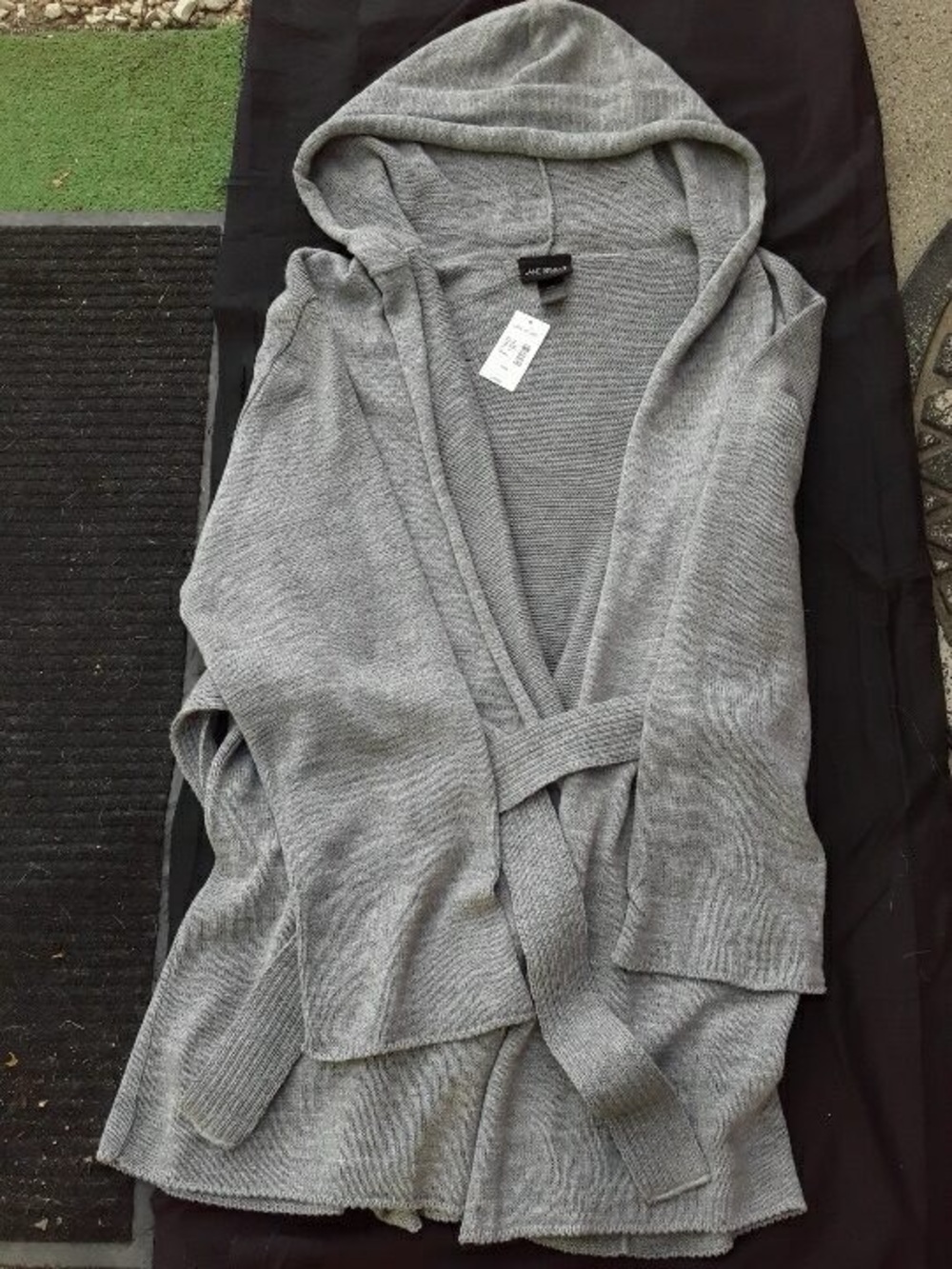 NWT Lane Bryant Grey Hooded Belted Cardigan Sweater Plus Size 22/24